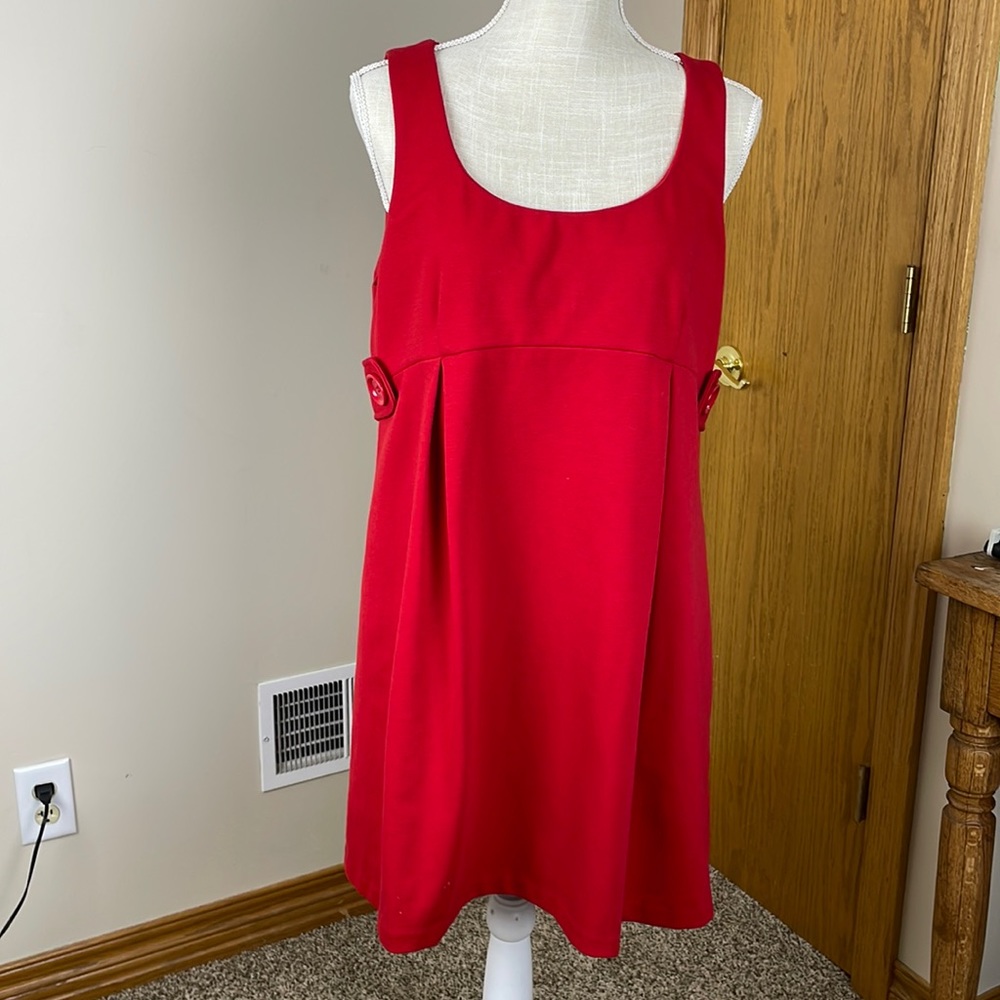 Michael Kors Mod Style Red Dress with Pockets and Buttons!